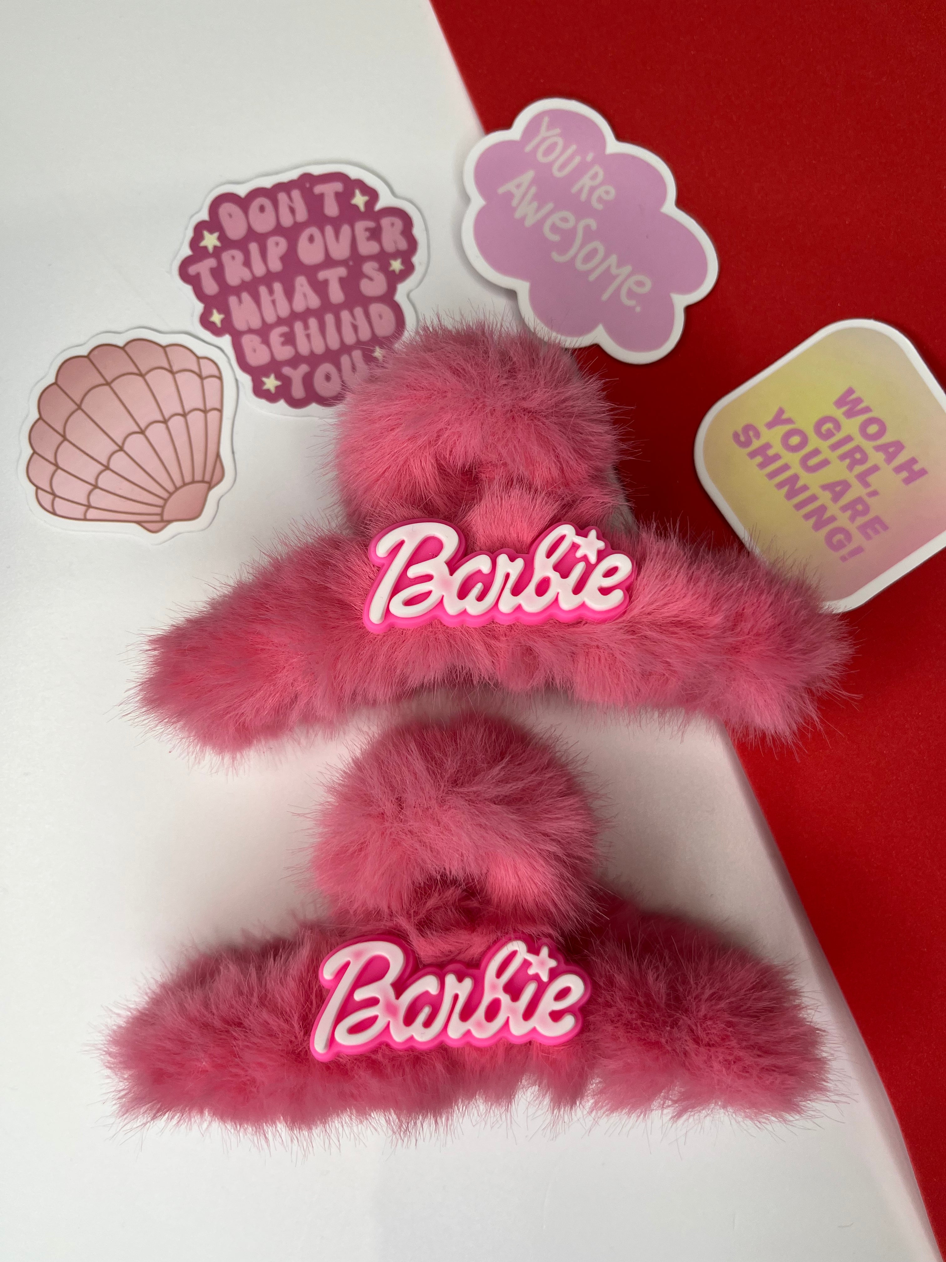 Barbie Fluffy Hair Claw clip
