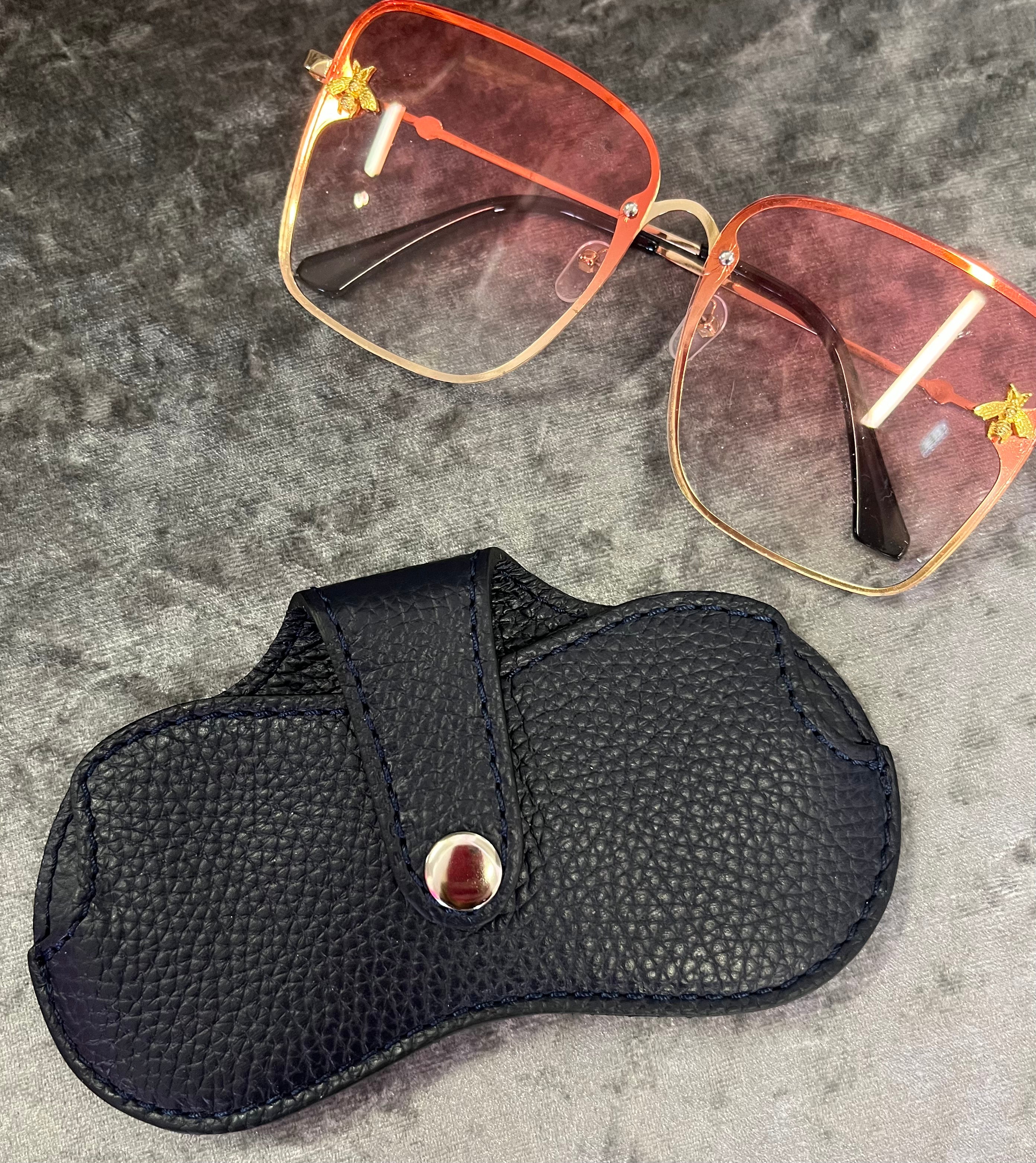 Real Leather Glasses Case