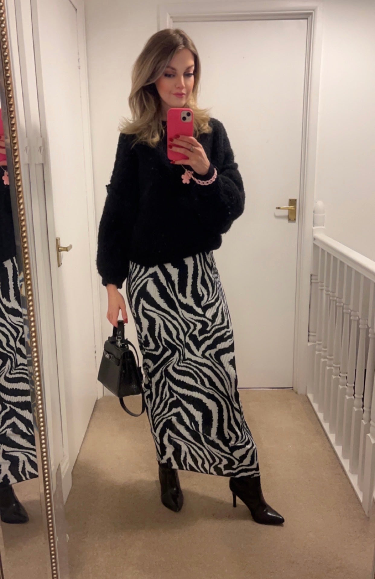 Zebra Print Chic Long Skirt