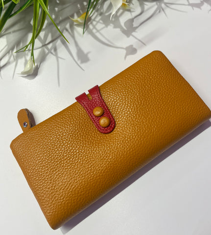 Real Leather Purse > Mustard