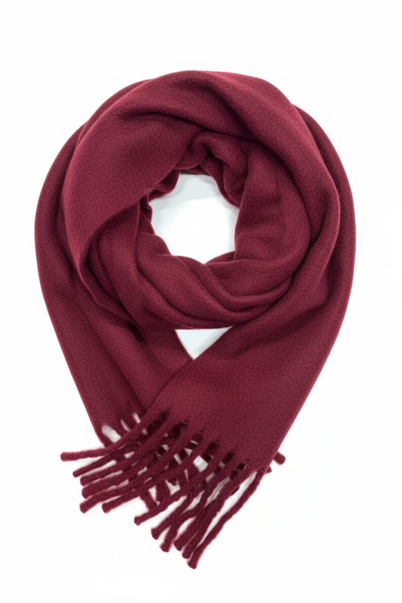 Winter Warmer Fluffy Scarf > Burgundy