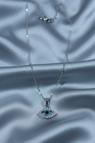 Diamante Evil Eye Pendent Necklace