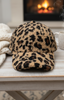 Fleece Leopard Print Baseball Cap
