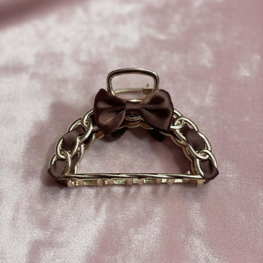 Ribbon and Metal Hair Clip