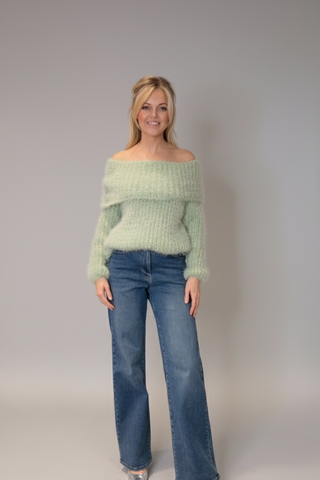 Chunky Knit Jumper > Mint Green