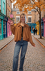 Suedette Slouchy Jacket > Tan