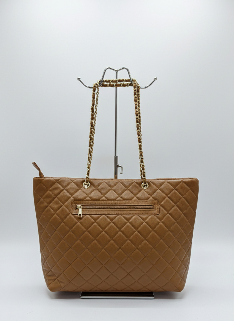 Quilted Shoulder Bag > Tan