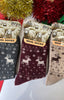 Reindeer Print Wool Blend Socks