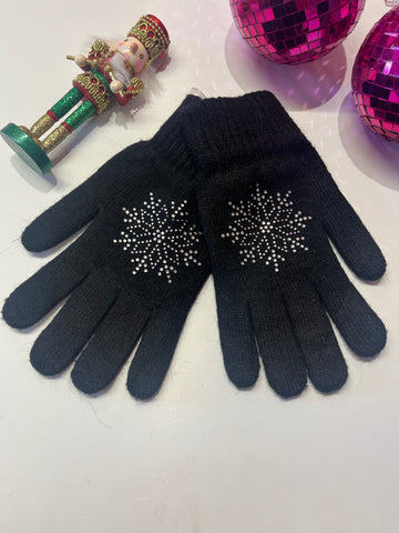 Diamanté Snowflake Gloves