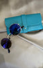Real Leather Glasses Case / Teal
