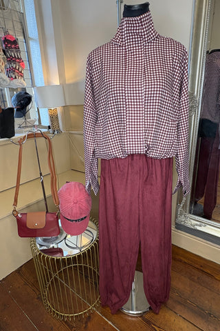 Gingham Drawstring Jacket