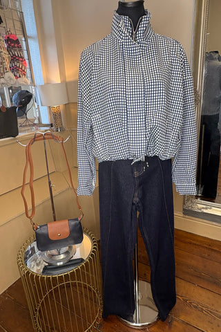 Gingham Drawstring Jacket