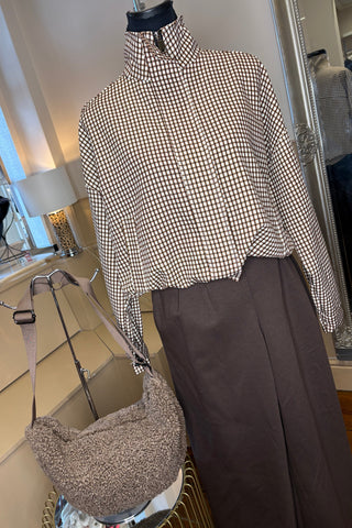 Gingham Drawstring Jacket