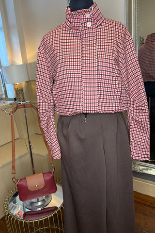 Gingham Drawstring Jacket