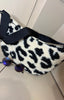 Fleece Leopard Print Sling Bag / Cream