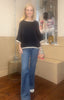 Three Quarter Trim Knit Jumper /Navy