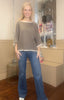Three Quarter Length Trim Knit Jumper / Oatmeal