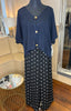 Polka Dot Trousers and Navy Knit cardigan