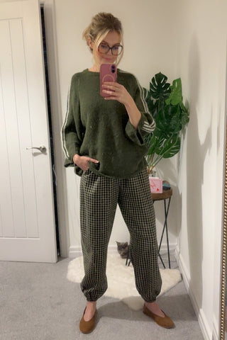 Tartan Elasticated Balloon Trousers