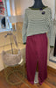 Striped Knit Jumper / Olive