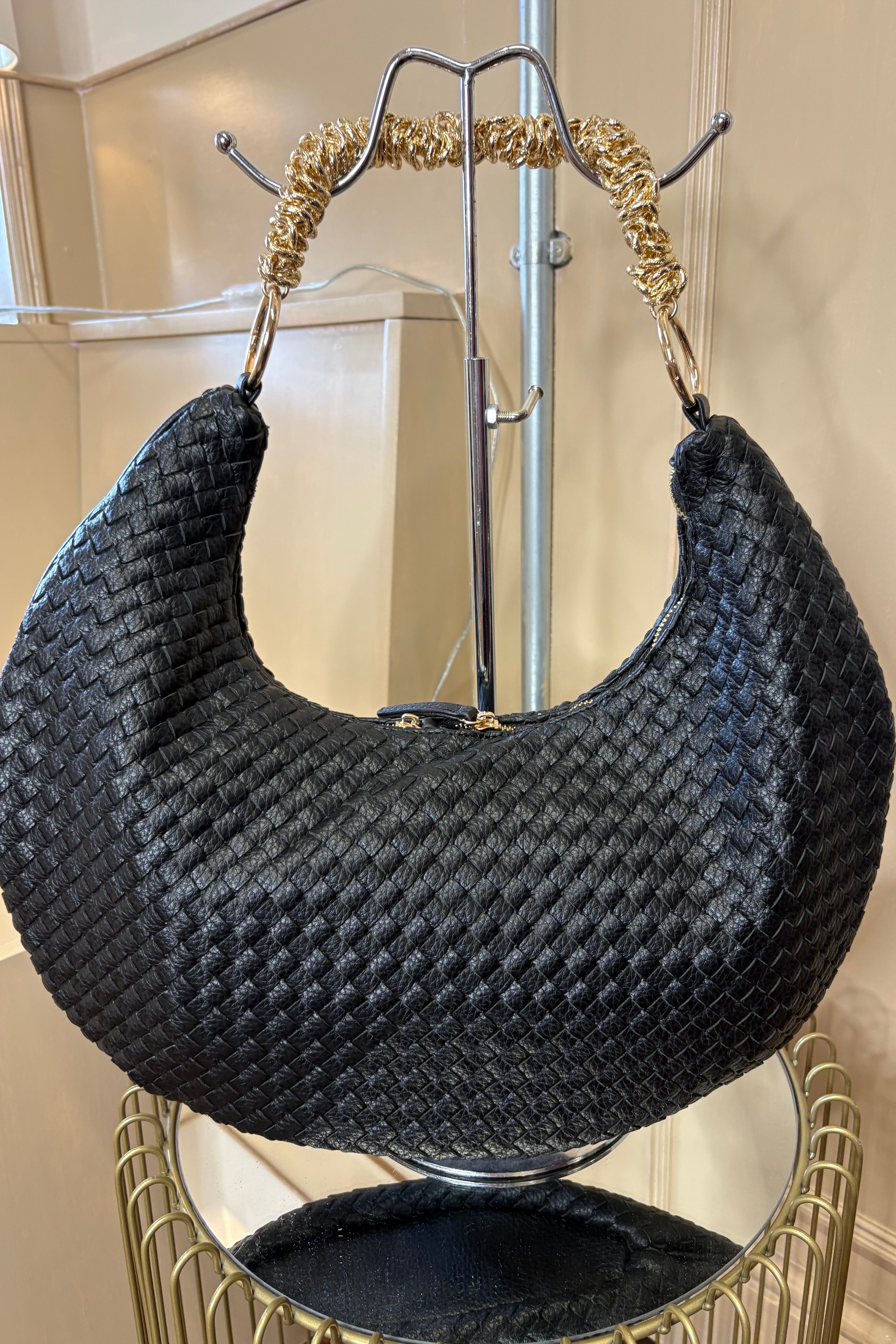 Woven Shoulder Bag / Black
