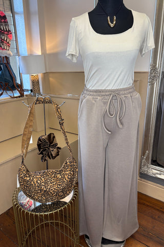 Wide Leg Jogger / Beige