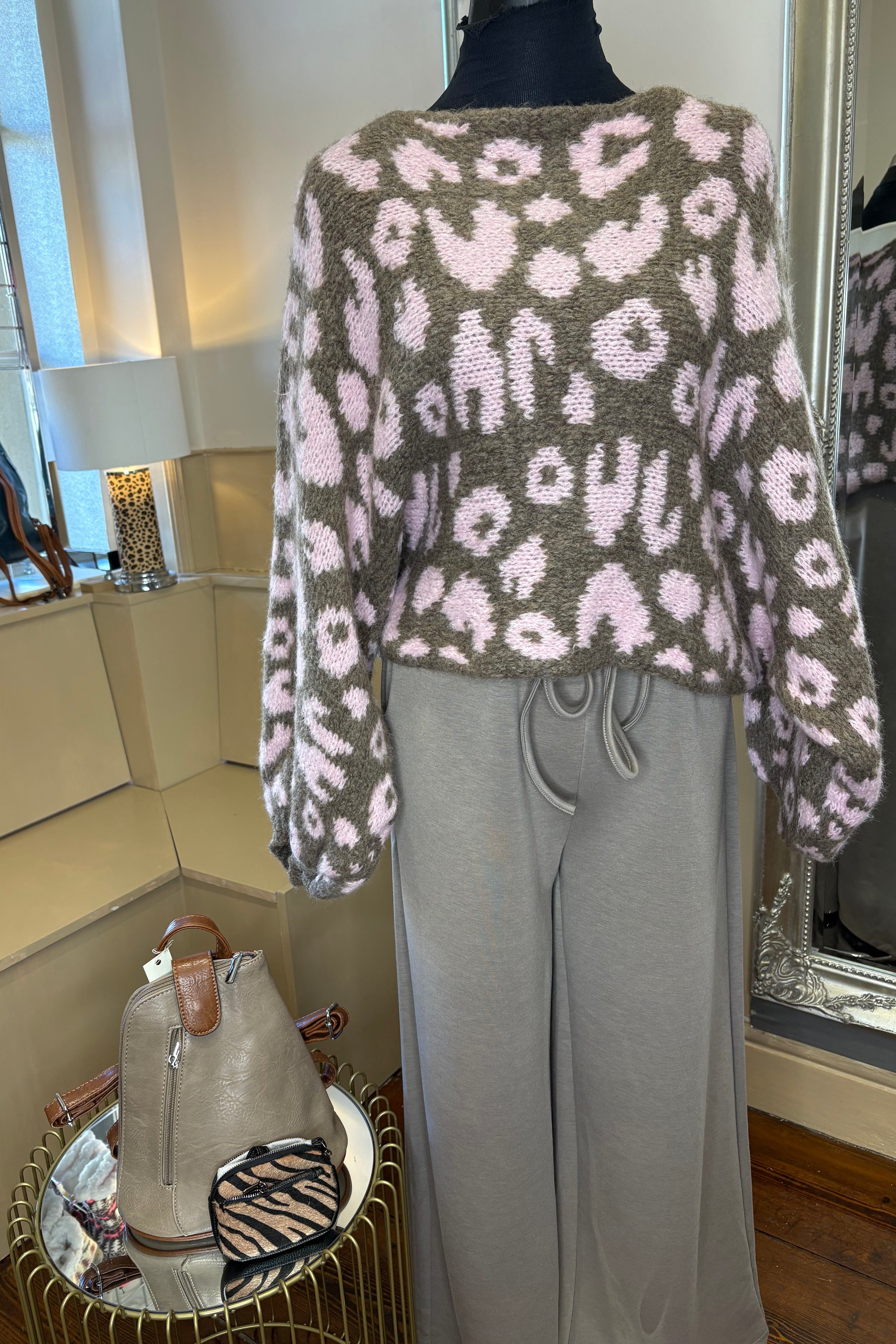 Leopard Print Knit Jumper