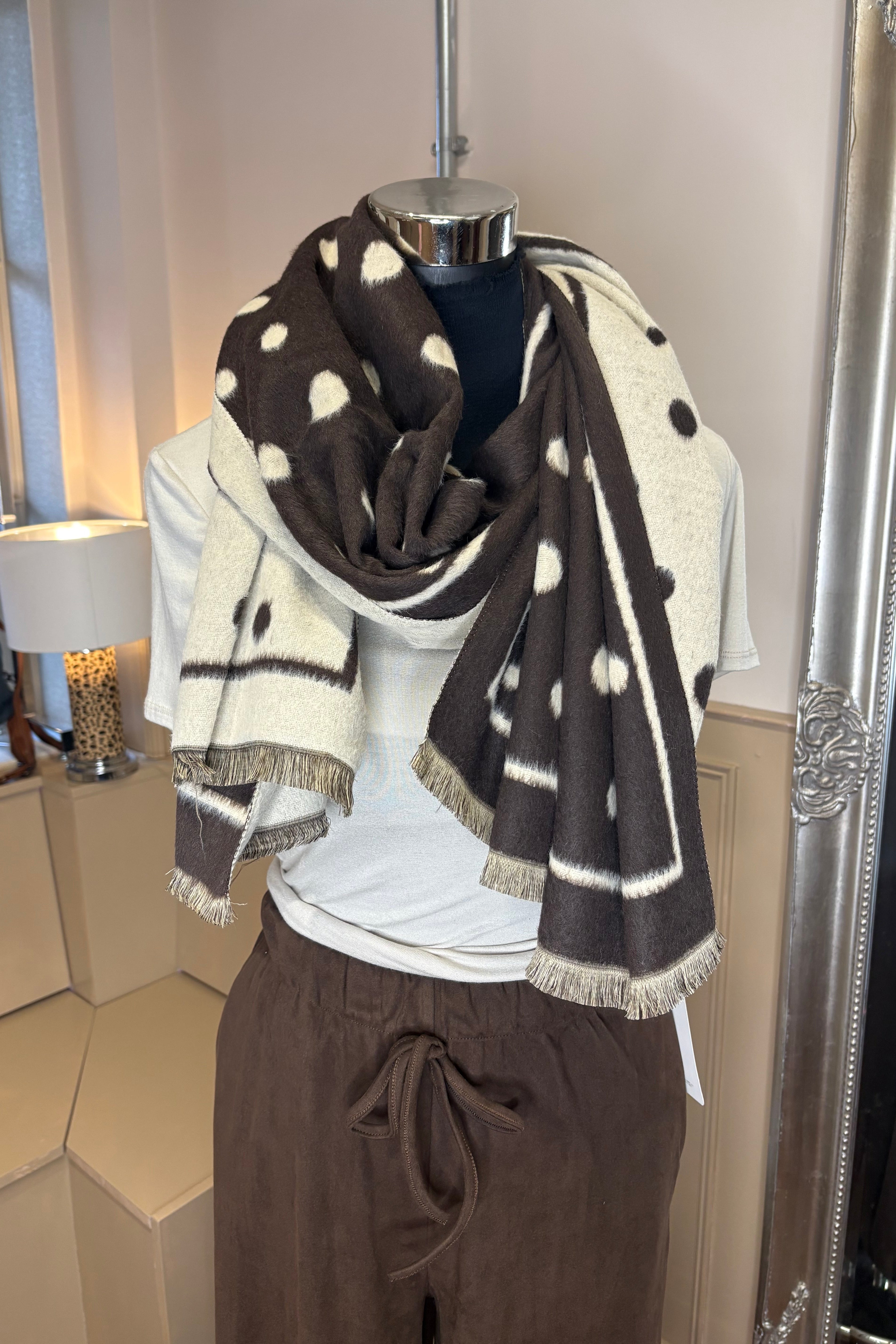 Two Tone Polka Dot Scarf