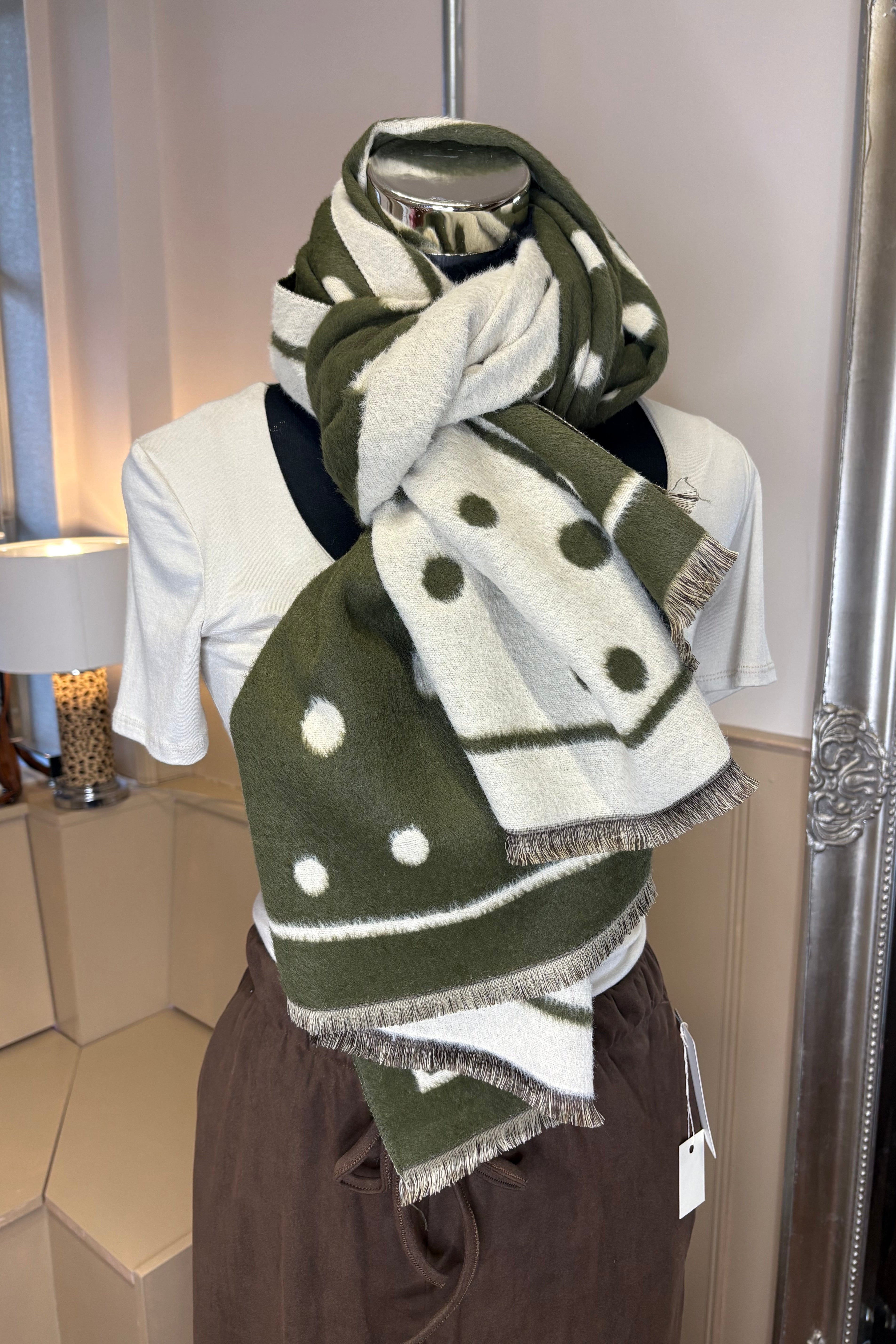 Two Tone Polka Dot Scarf
