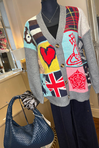 Patchwork Knit Cardigan