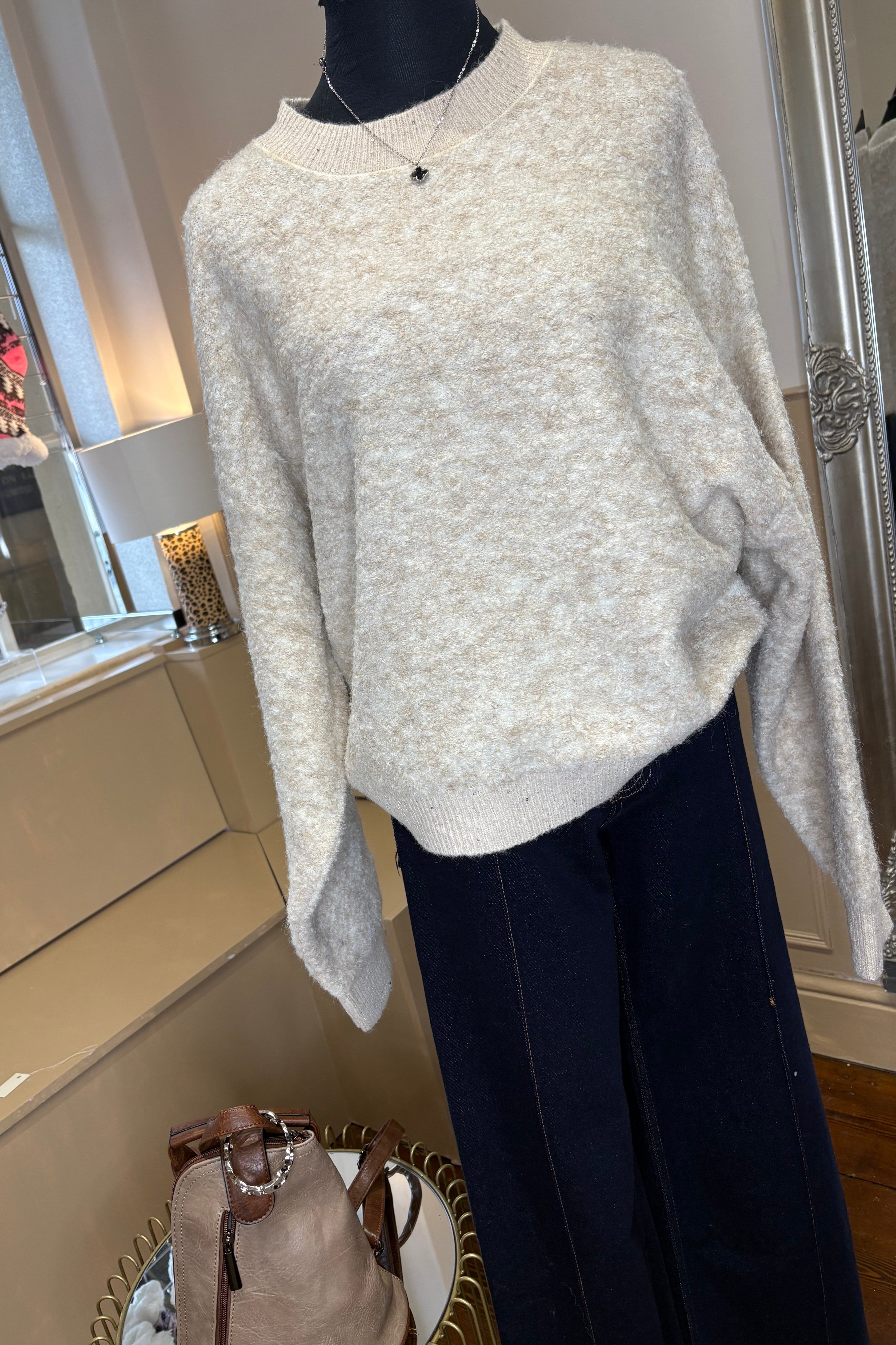 Sparkle Trim Slouchy Jumper