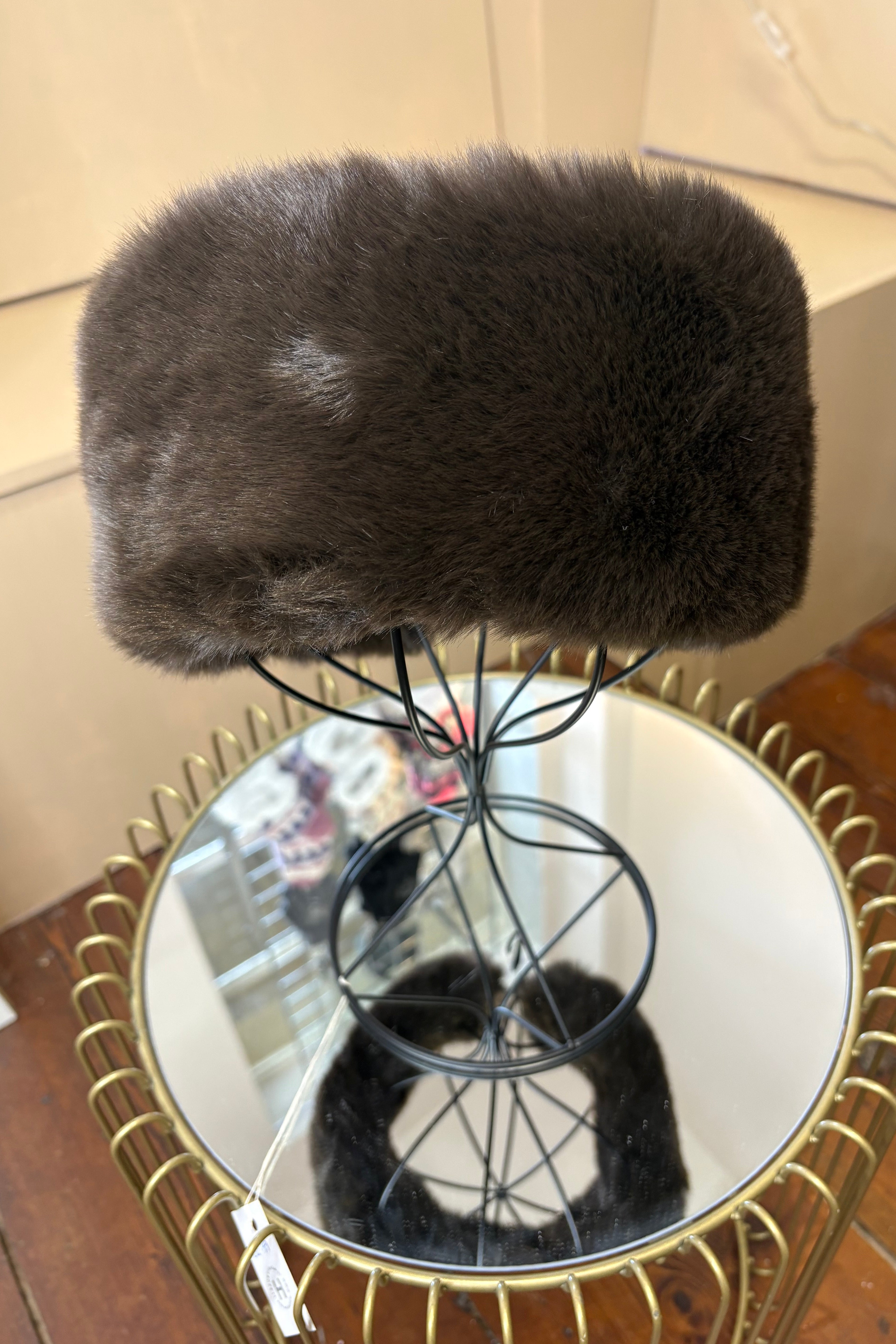 Faux Fur Head and Ear Warmer Headband - Chocolate