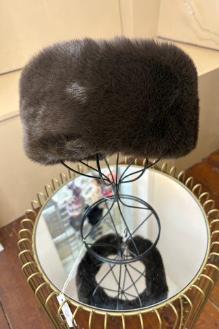 Faux Fur Head and Ear Warmer Headband - Chocolate