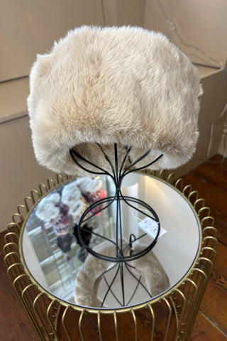 Faux Fur Head and Ear warmer Headband / Beige