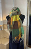 Multi-Coloured Checked Scarf / Green