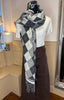 Diamond Checked  Winter Scarf / Grey