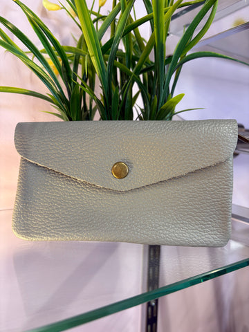 Real Leather Purse / Eggshell Blue