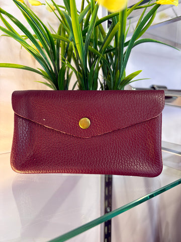 Real  Leather Purse / Burgundy