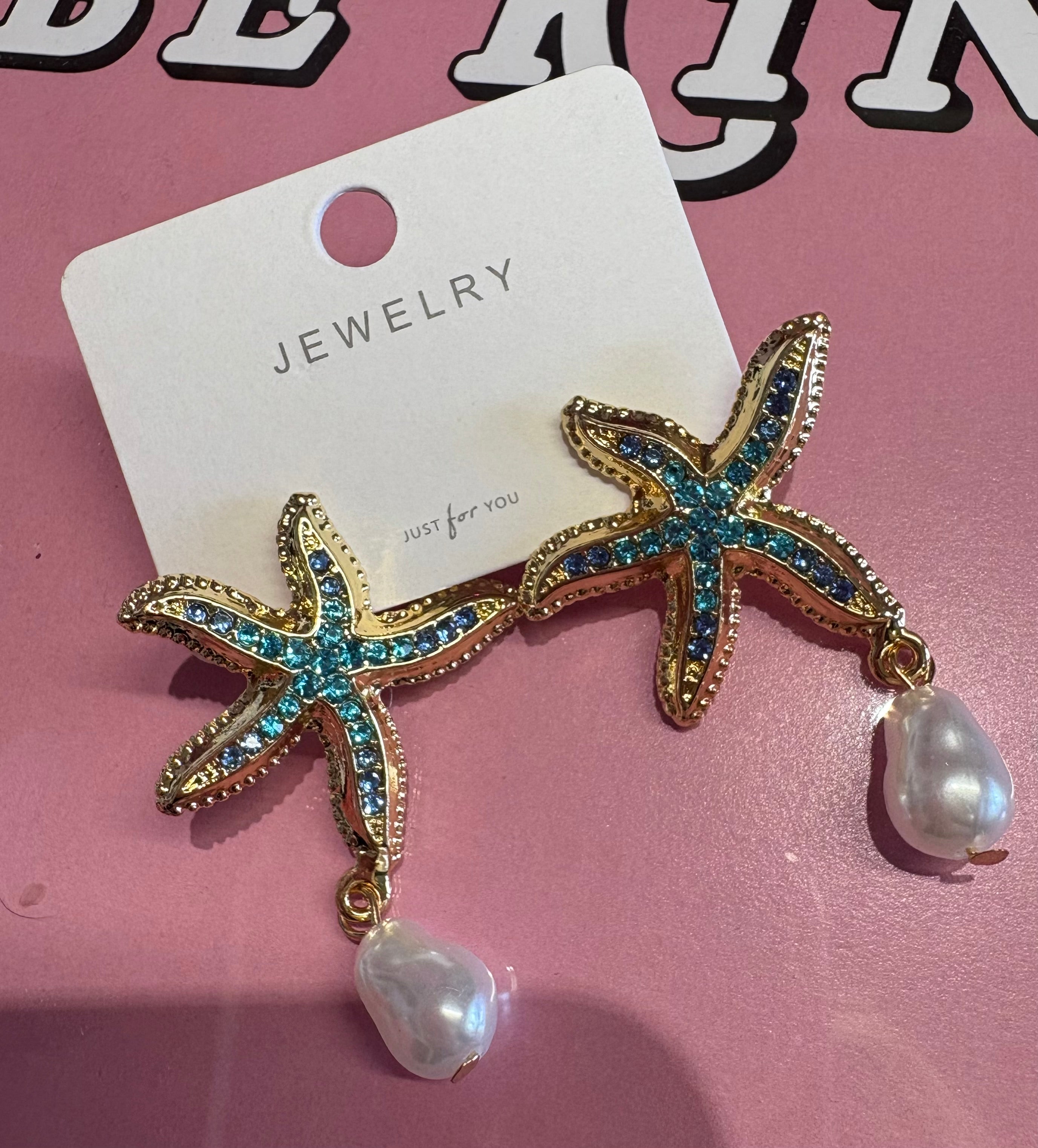 Starfish Earring Drop down / Teal
