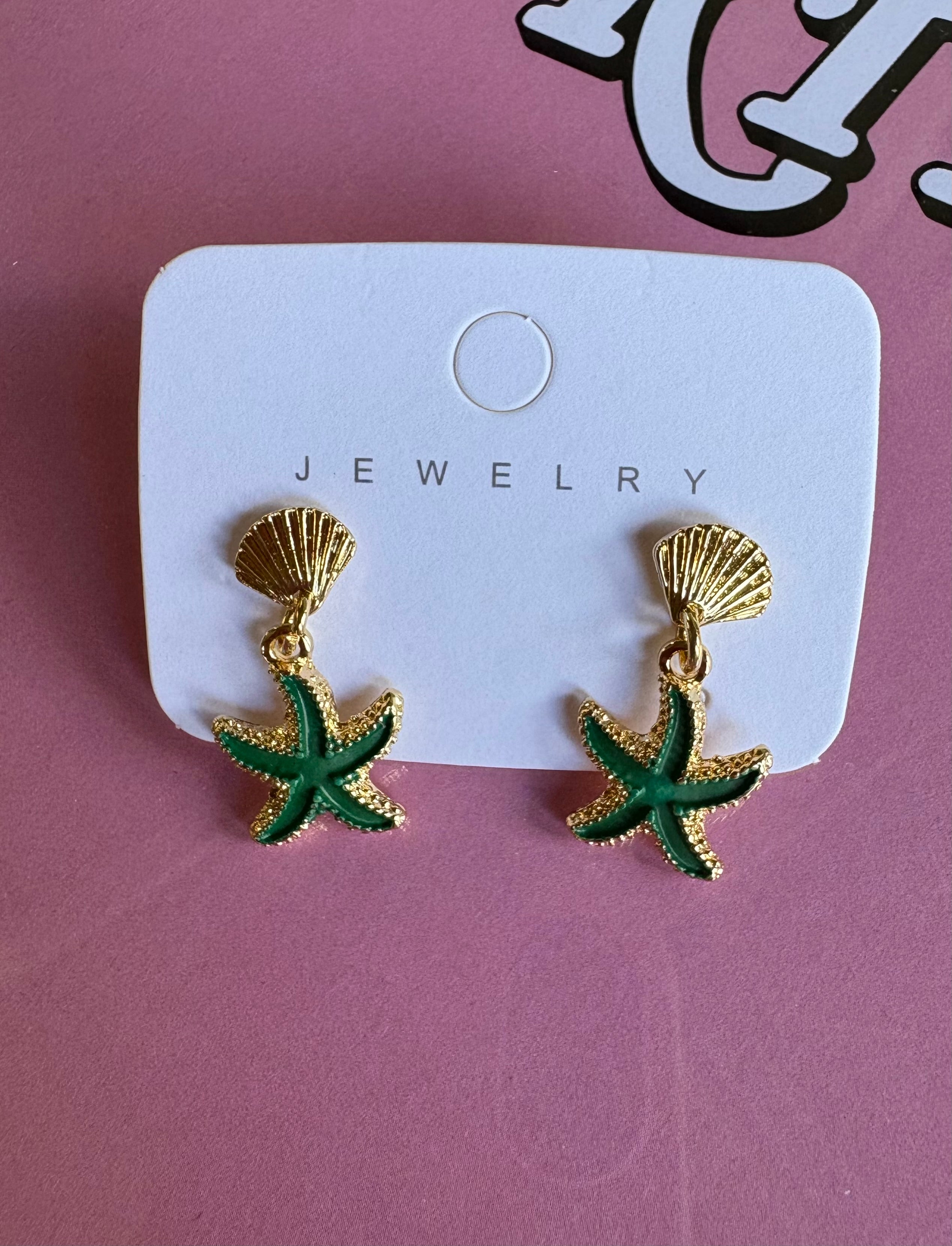 Shell and Starfish Earrings > Small