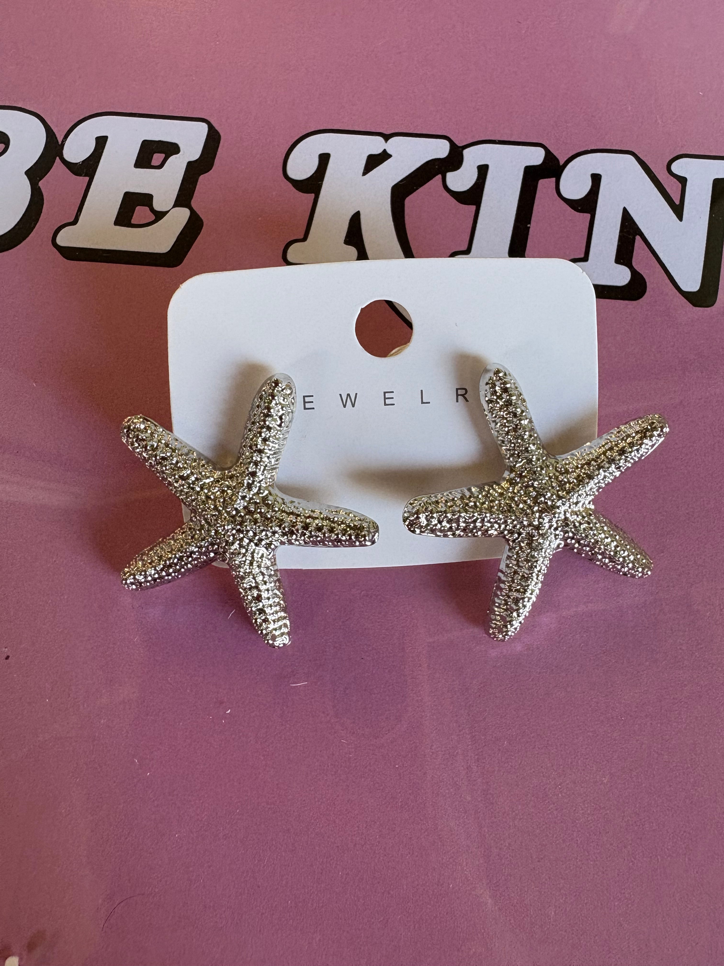 Starfish Earrings - Silver