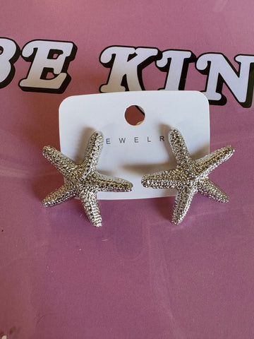 Starfish Earrings - Silver