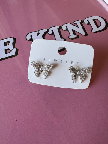 Sparkling Diamante Butterfly Earrings