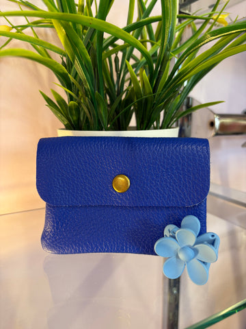 Small Real Leather Purse > Royal Blue