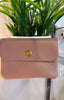 Small Real Leather Purse / Mauve