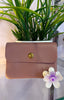 Small Real Leather Purse / Mauve