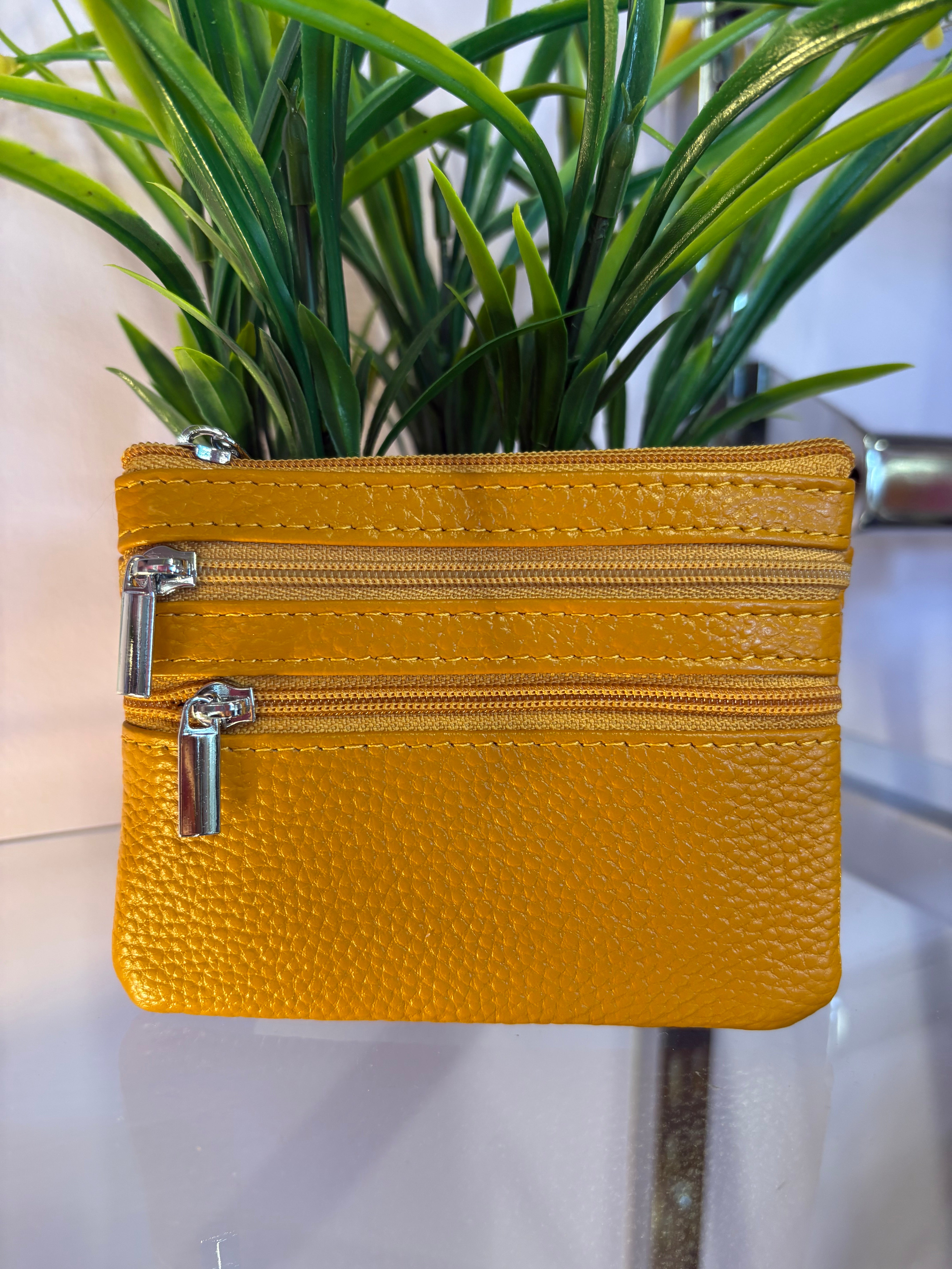 Real Leather Coin Purse > Yellow