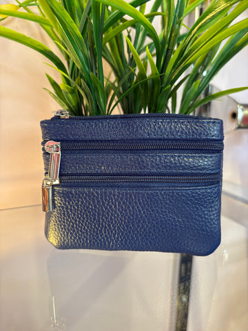 Real Leather Coin Purse > Blue