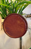 Real Leather Circular Coin Purse > Burgundy