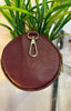 Real Leather Circular Coin Purse > Burgundy